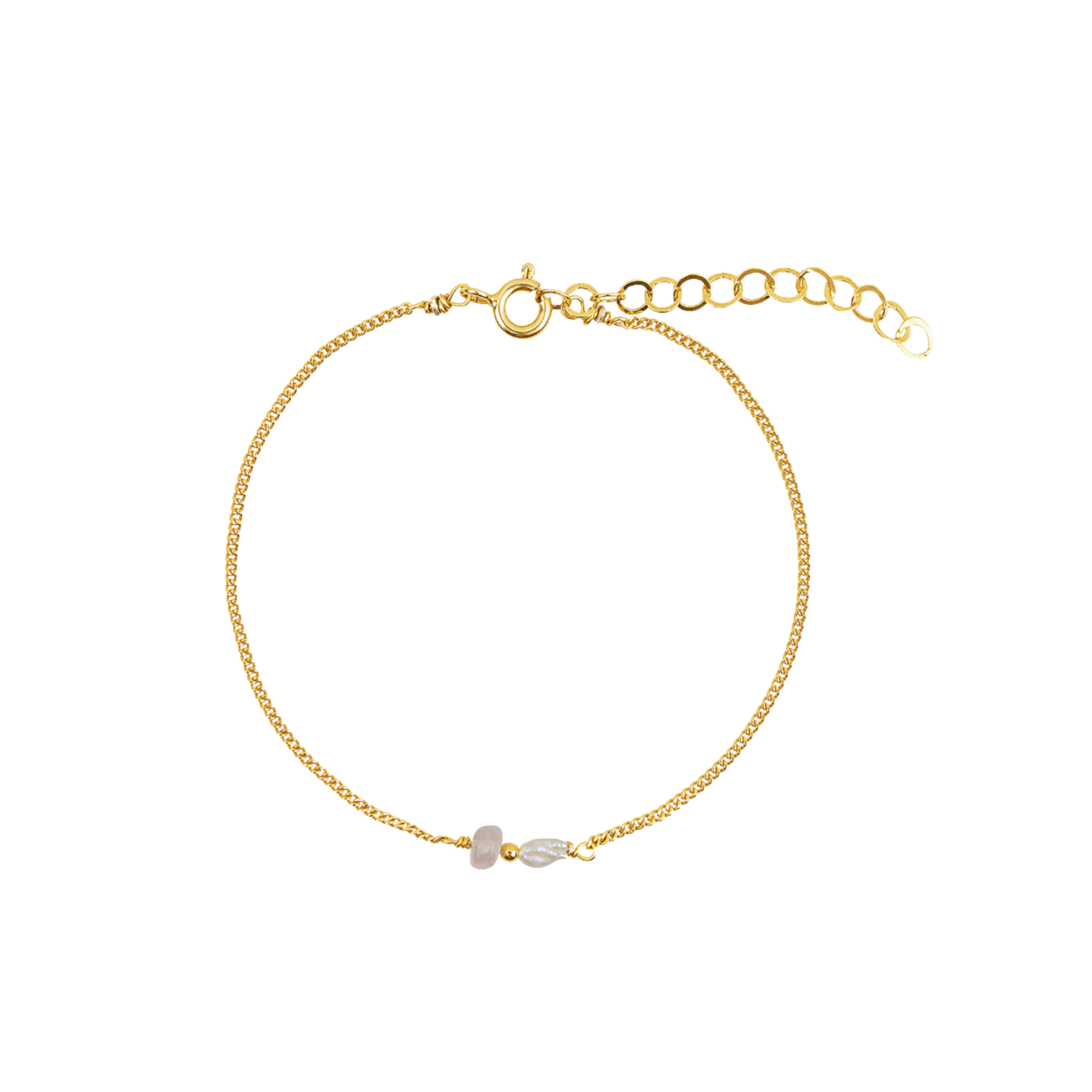 Elemental armband Rozenkwarts | Verguld en zilver