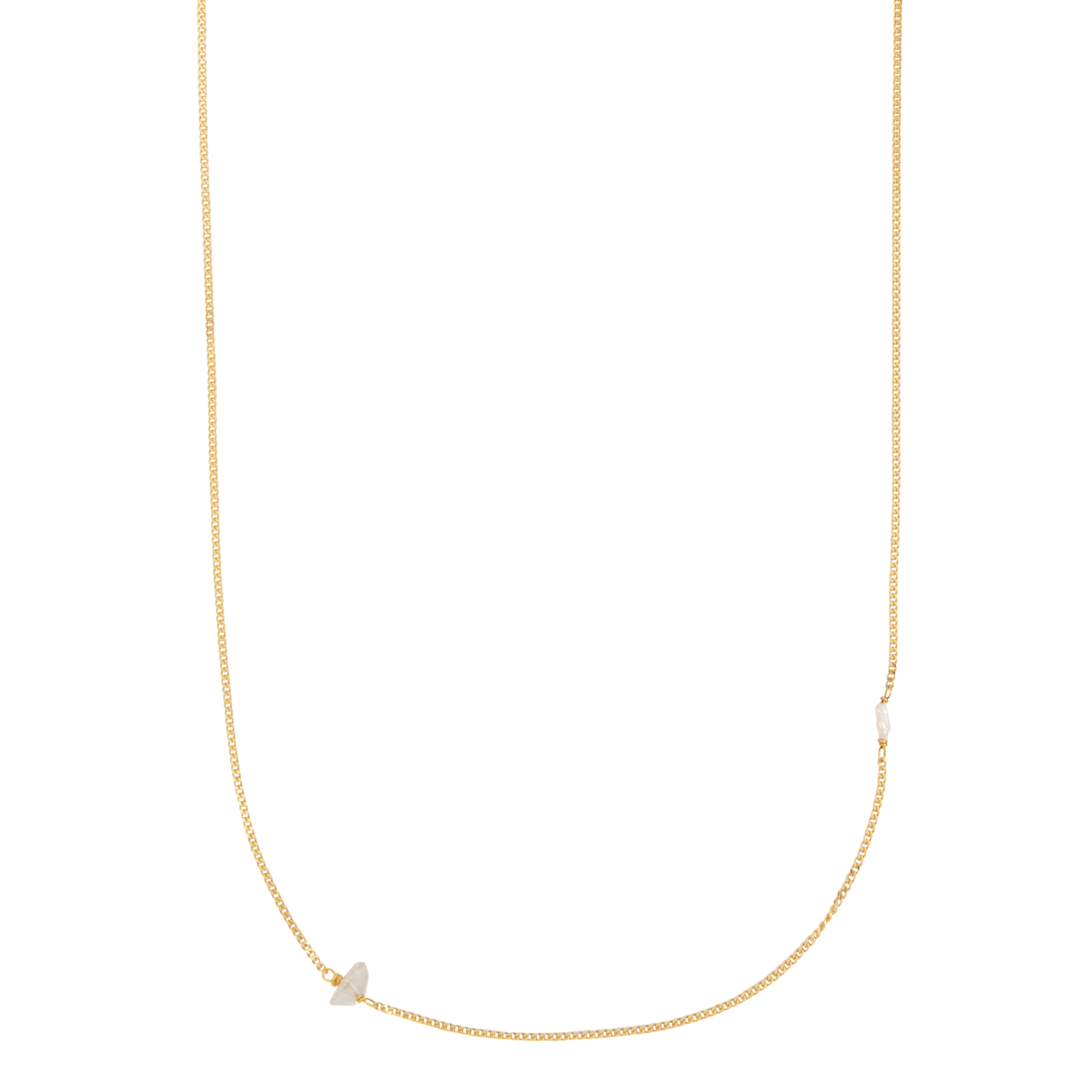 Elemental shortie Bergkristal (geboortesteen April) | Verguld en zilver