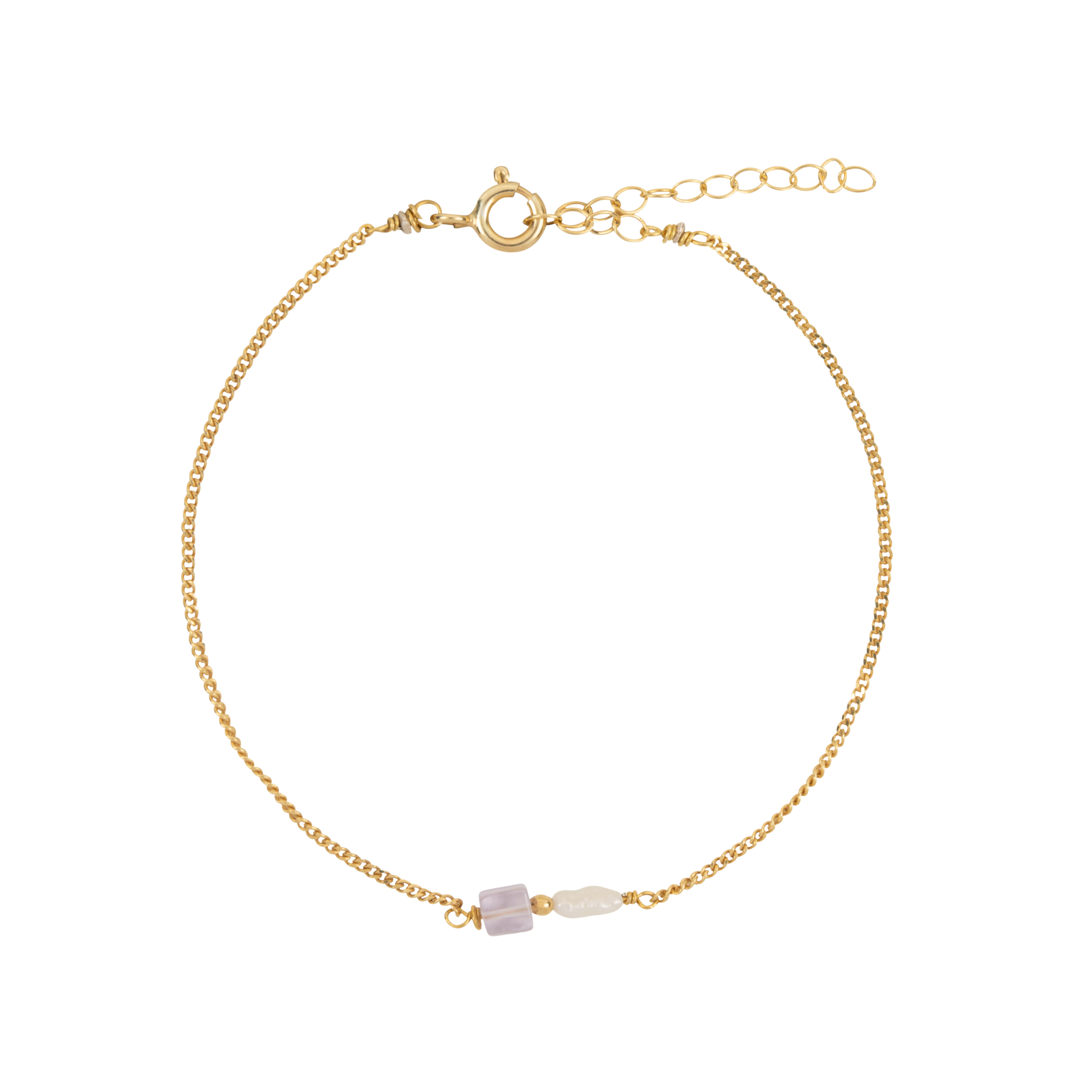 Elemental armband Amethyst (geboortesteen Februari) | Verguld en zilver