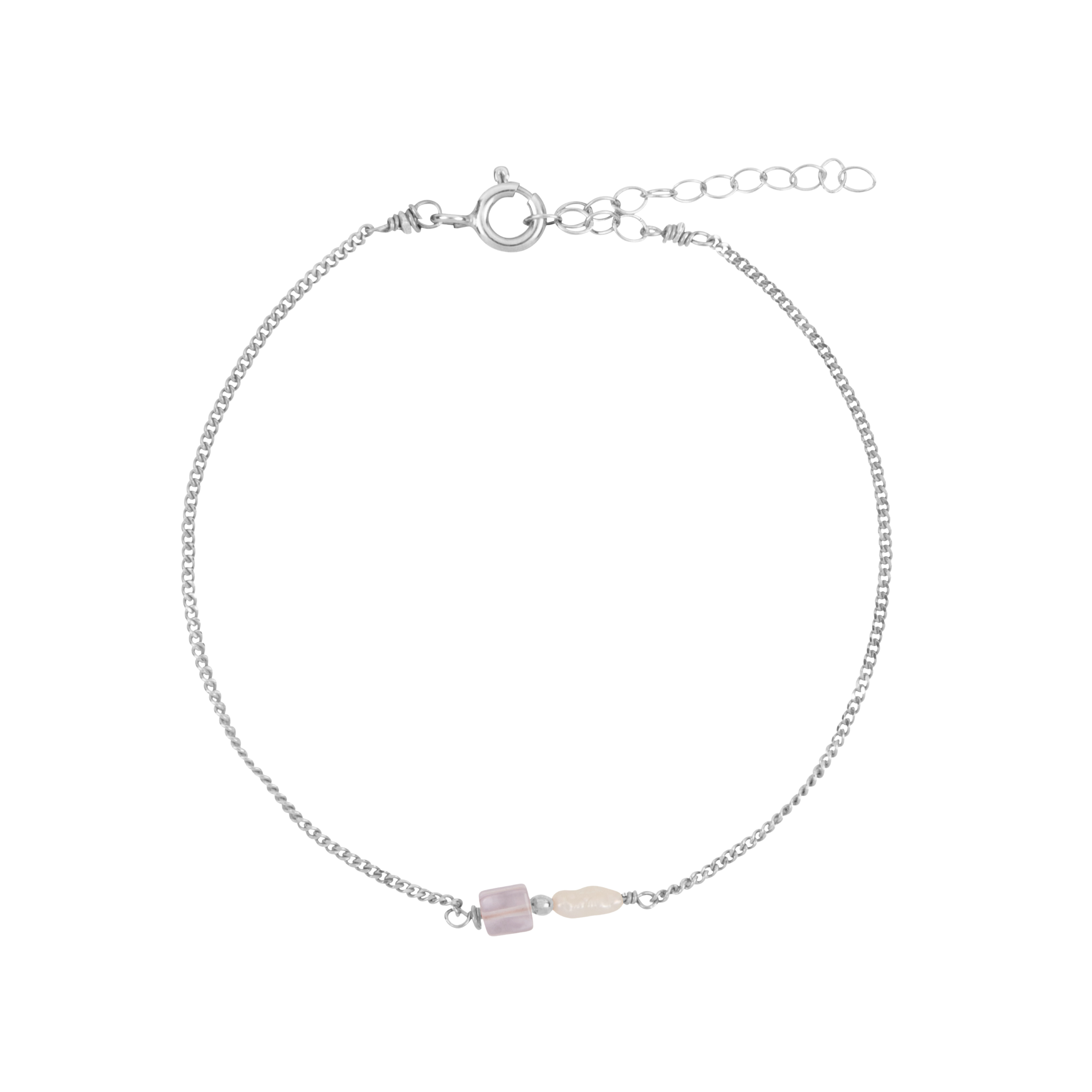 Elemental armband Amethyst (geboortesteen Februari) | Verguld en zilver