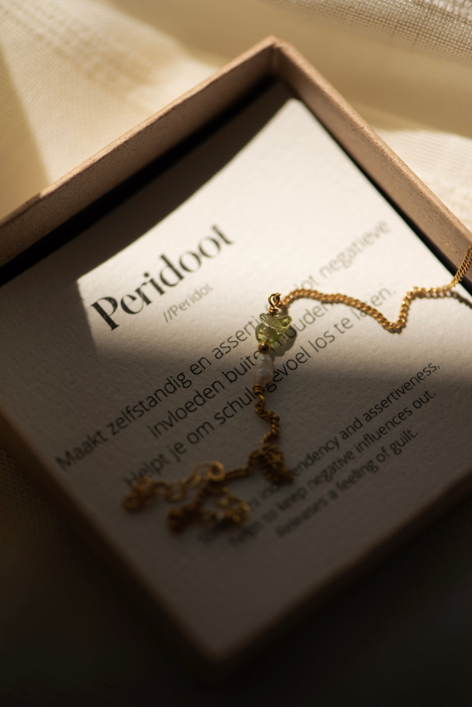 Elemental armband Peridoot (geboortesteen Juli) | Verguld en zilver