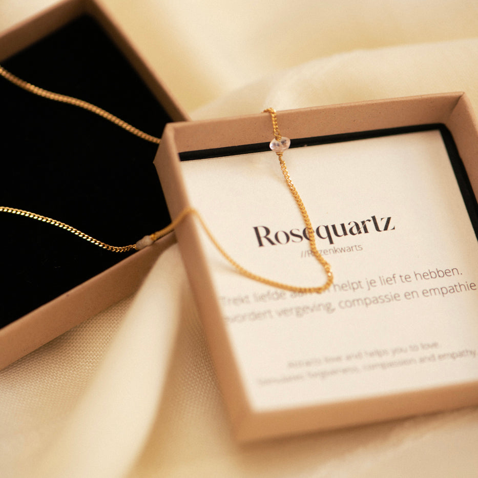 Elemental shortie Rozenkwarts | Verguld en zilver