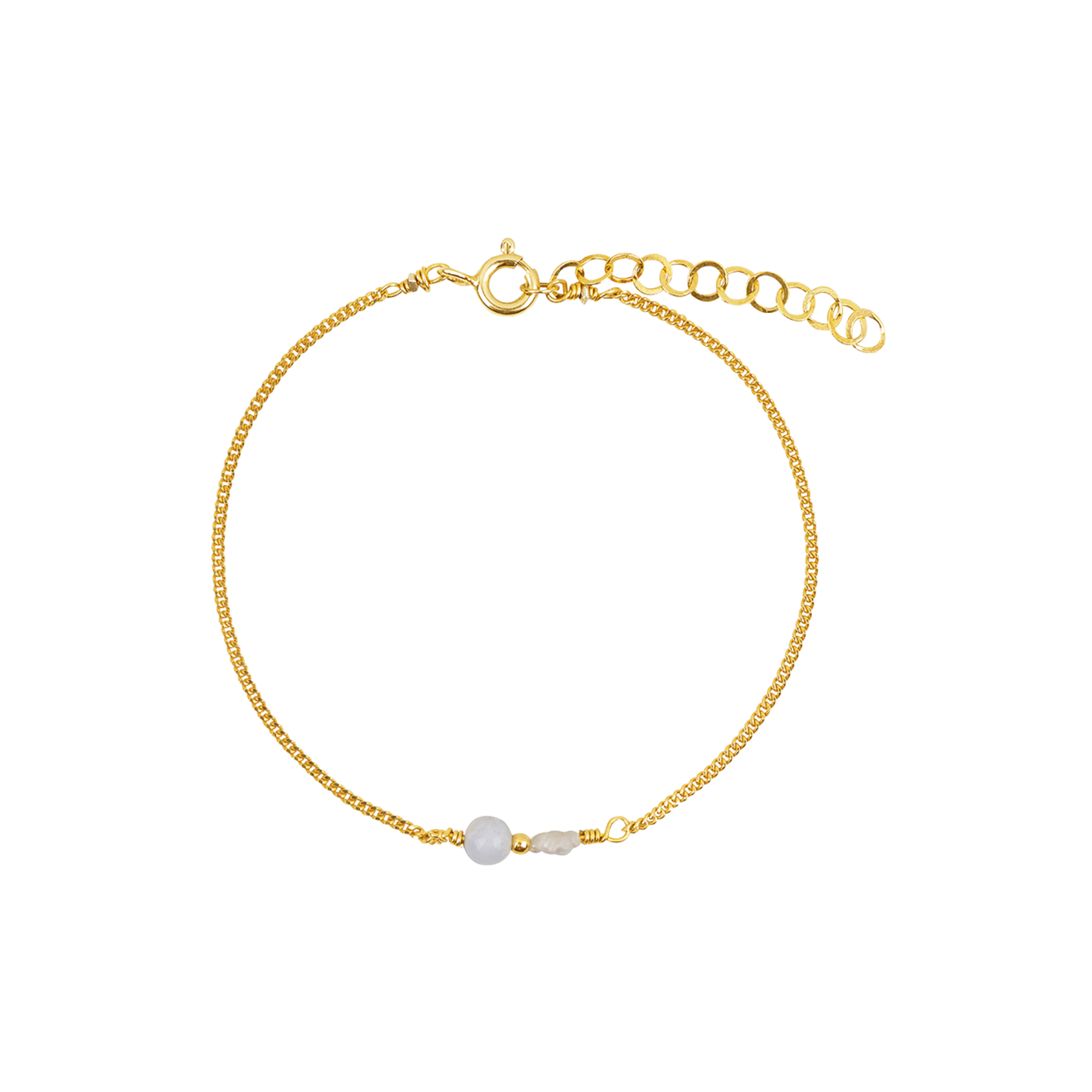 Elemental armband Chalcedoon | Verguld en zilver