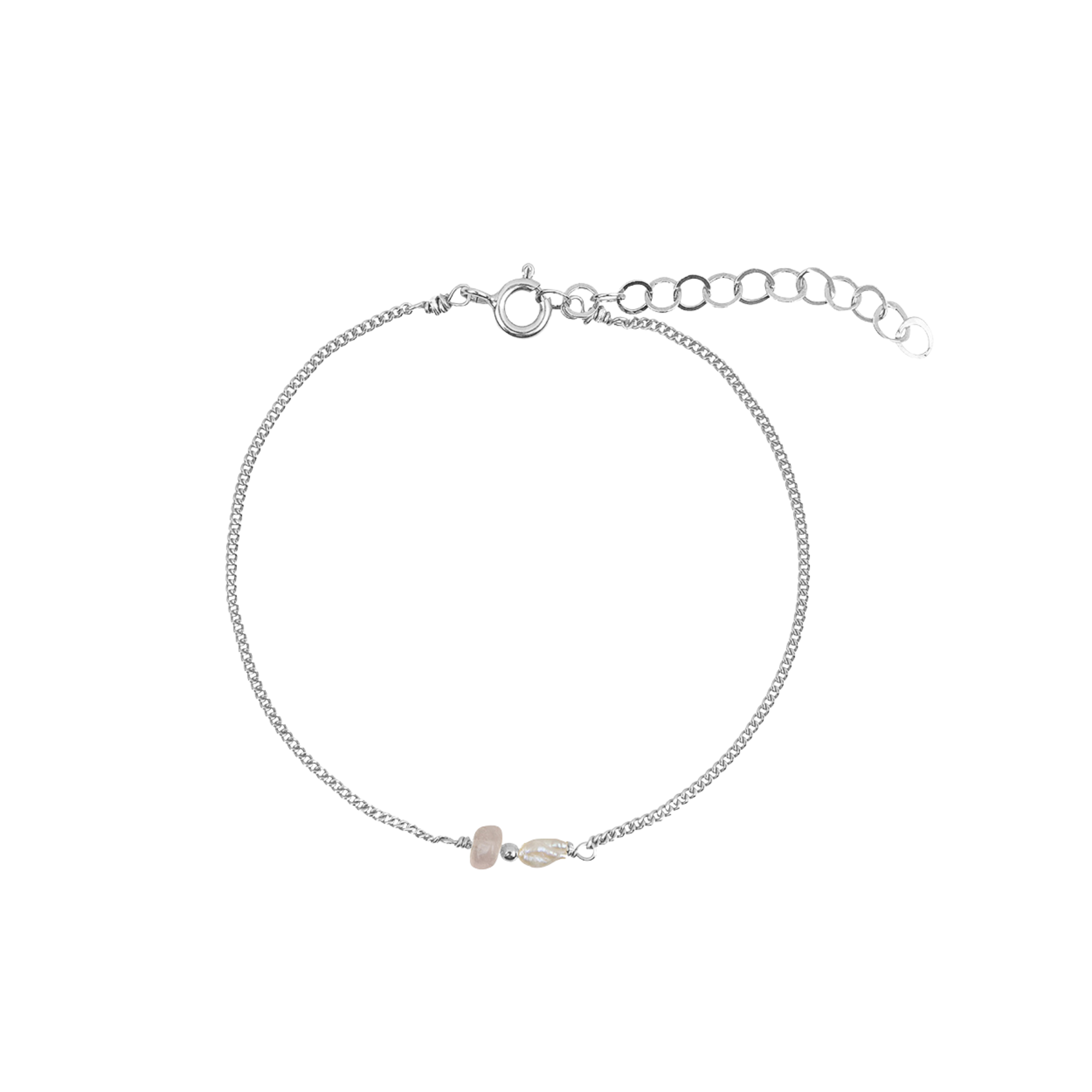 Elemental armband Rozenkwarts  |  Verguld en zilver