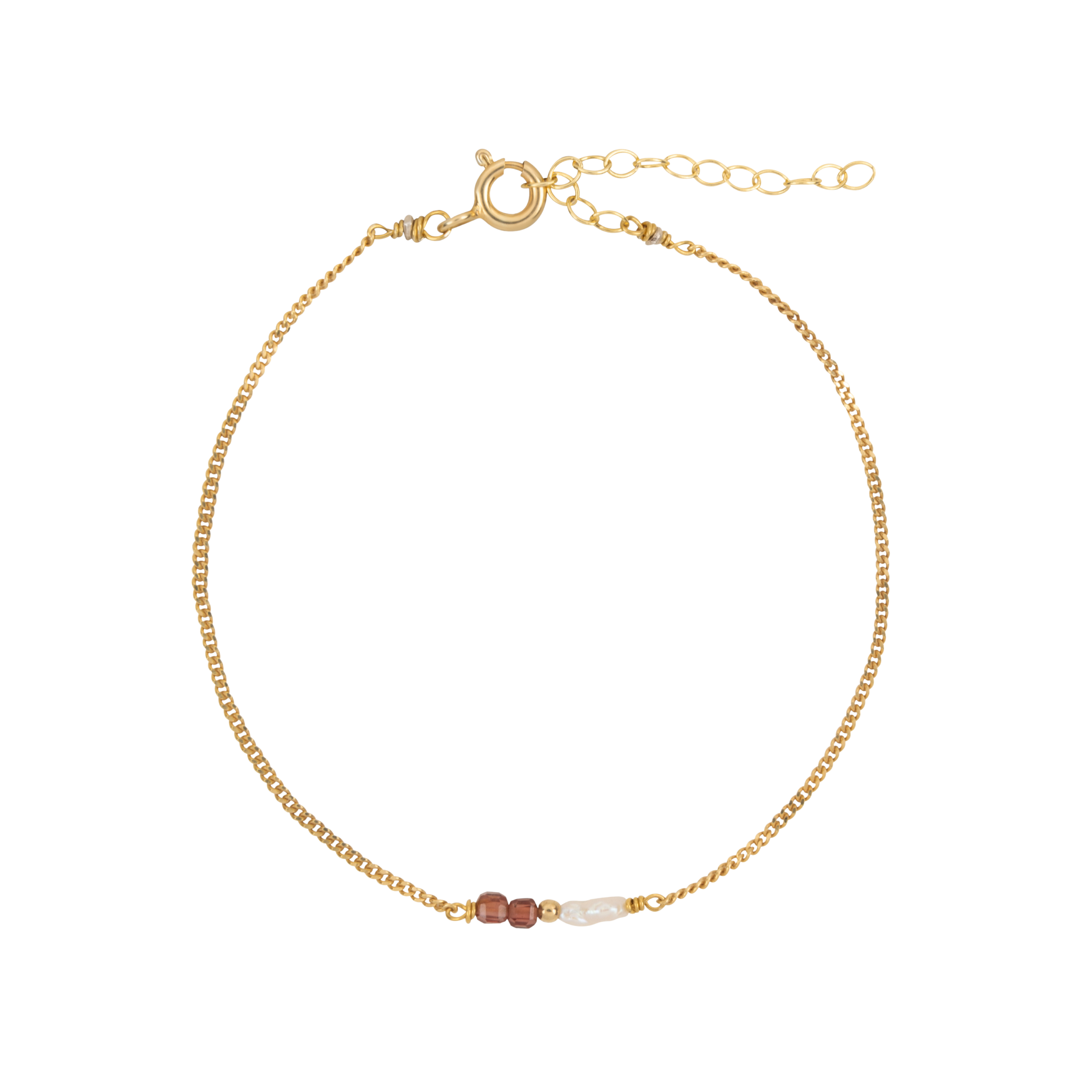 Elemental armband Granaat (geboortesteen Januari) |  Verguld en zilver