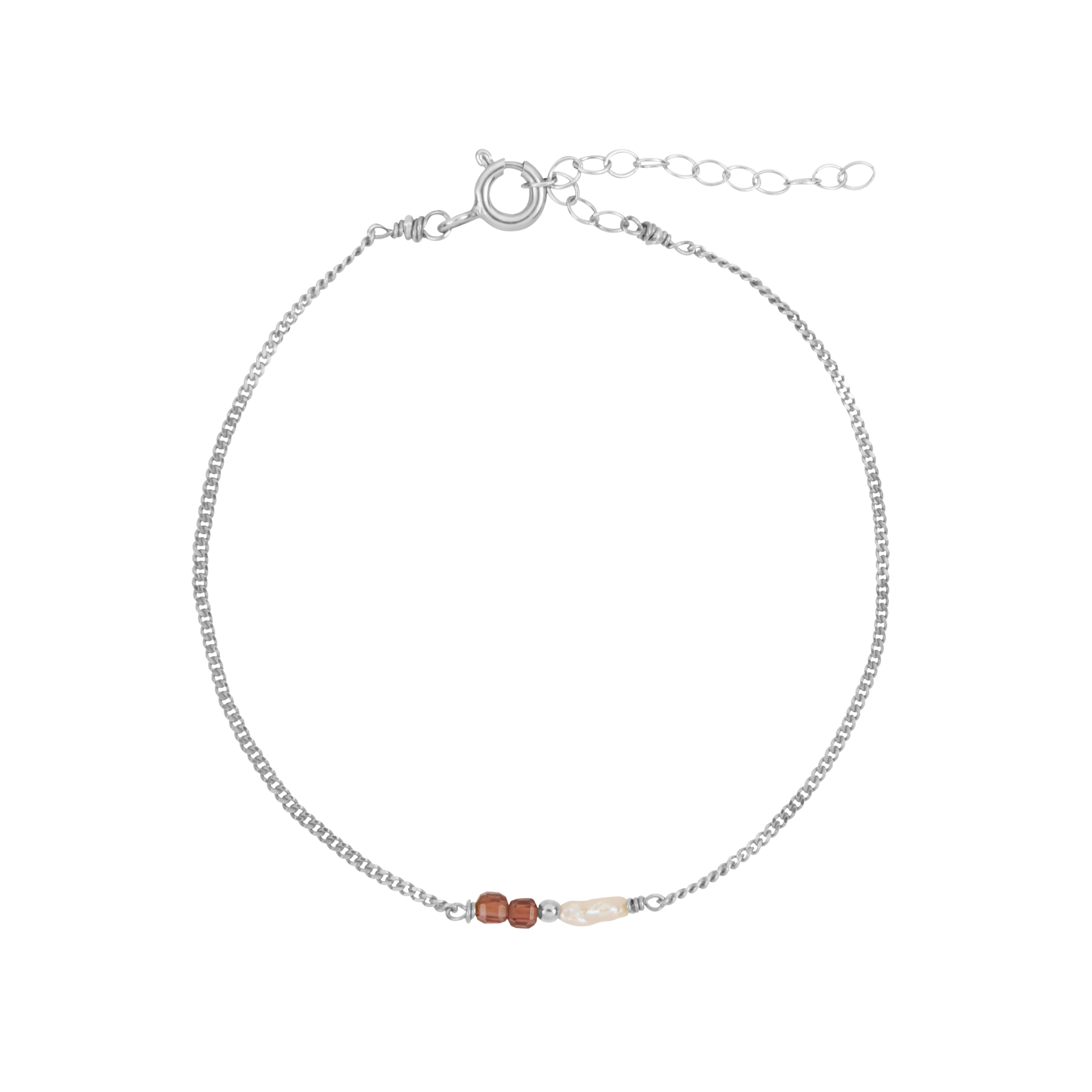 Elemental armband Granaat (geboortesteen Januari) |  Verguld en zilver