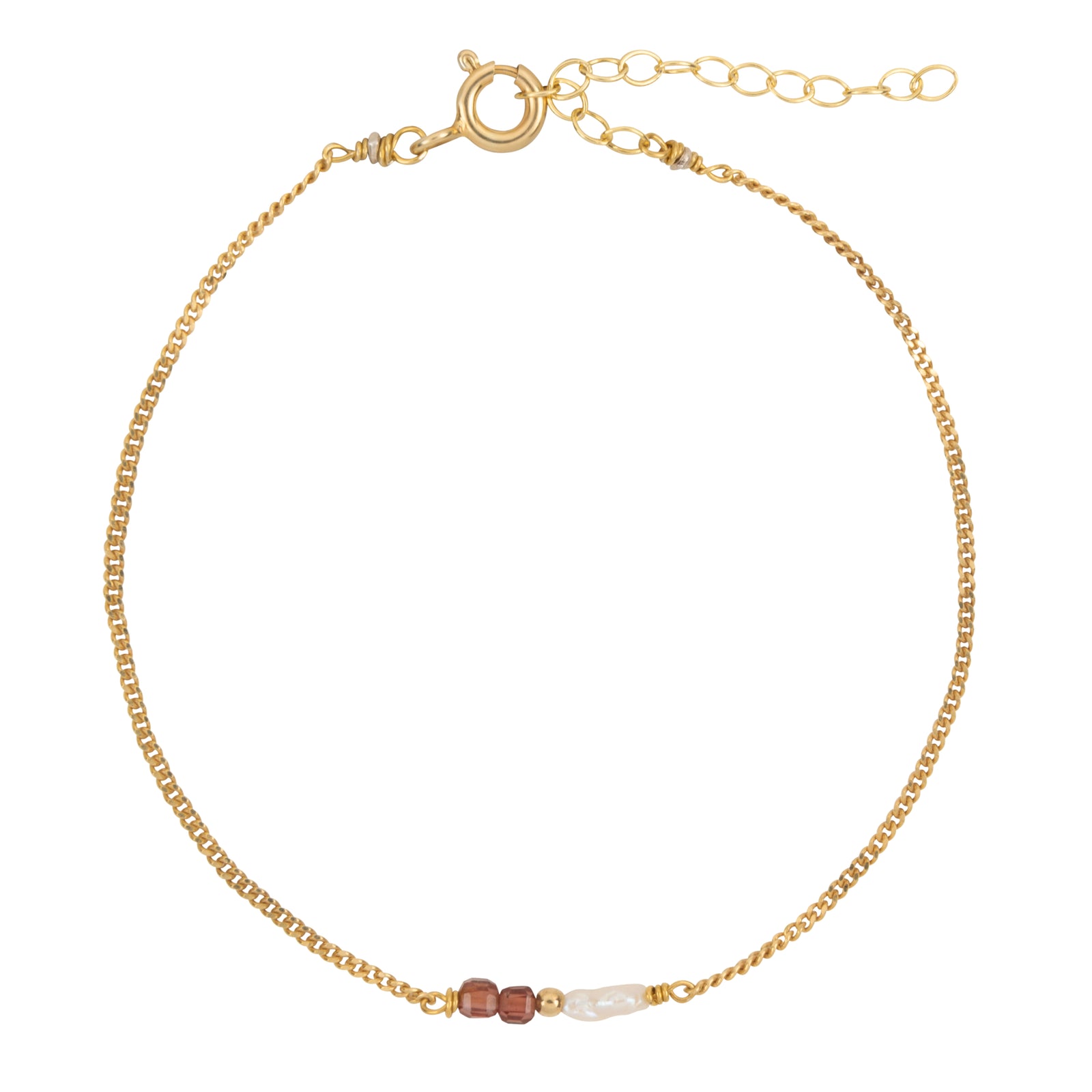 Elemental armband - Granaat  |  Verguld en zilver