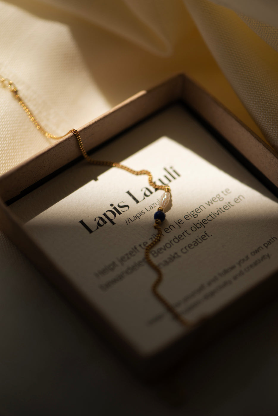 Elemental armband Lapis Lazuli (geboortesteen September) |  Verguld en zilver