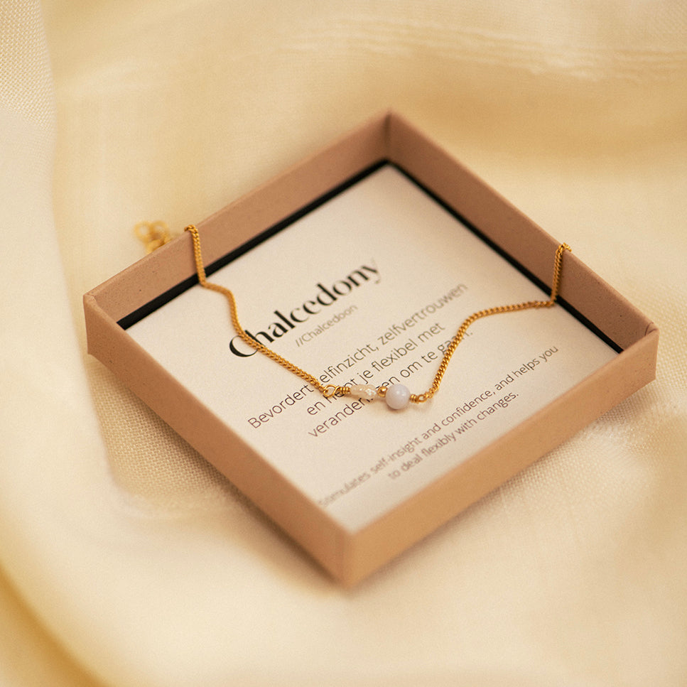 Elemental armband Chalcedoon  |  Verguld en zilver