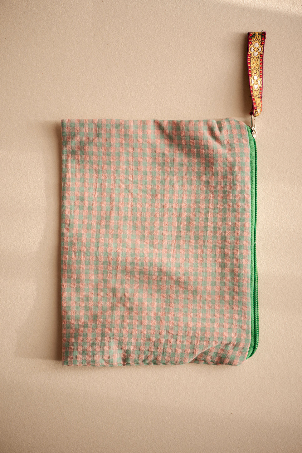 Toilettasje ruitjes groen