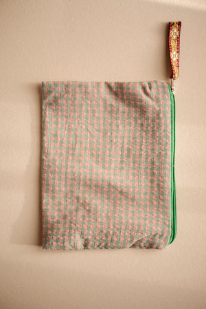 Toilettasje ruitjes groen