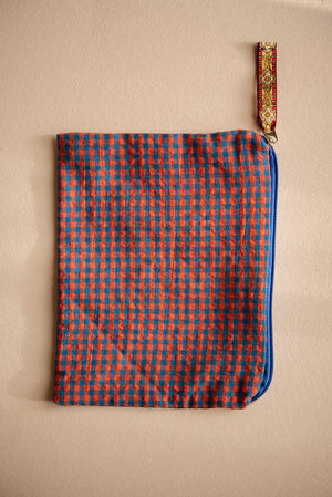 Toilettasje ruitjes donkerblauw