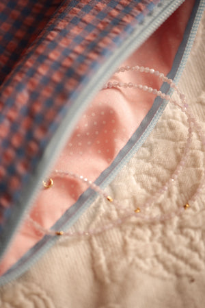 Toilettasje ruitjes donkerblauw