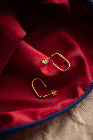 Toilettasje ruitjes donkerblauw