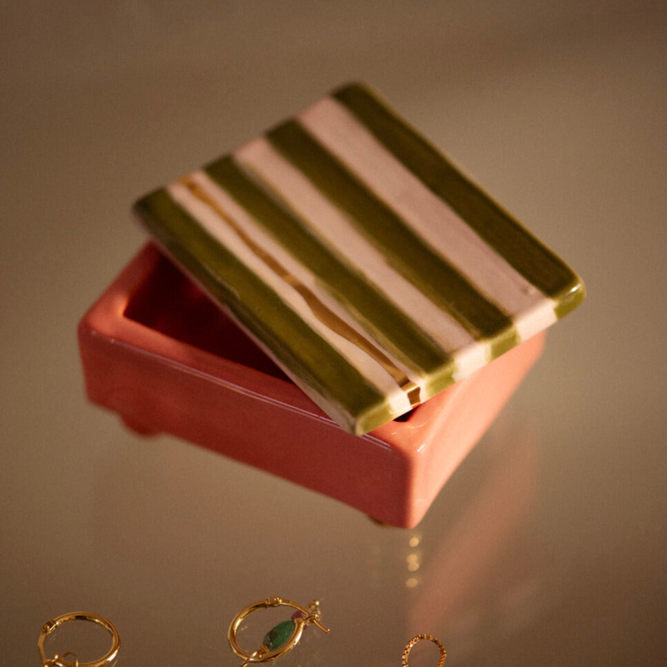 Keramieken bewaardoosje - Coral