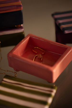 Keramieken bewaardoosje - Coral