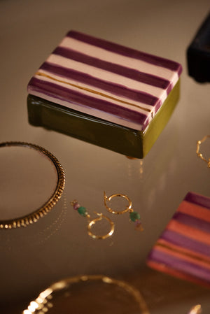 Keramieken bewaardoosje - Olive