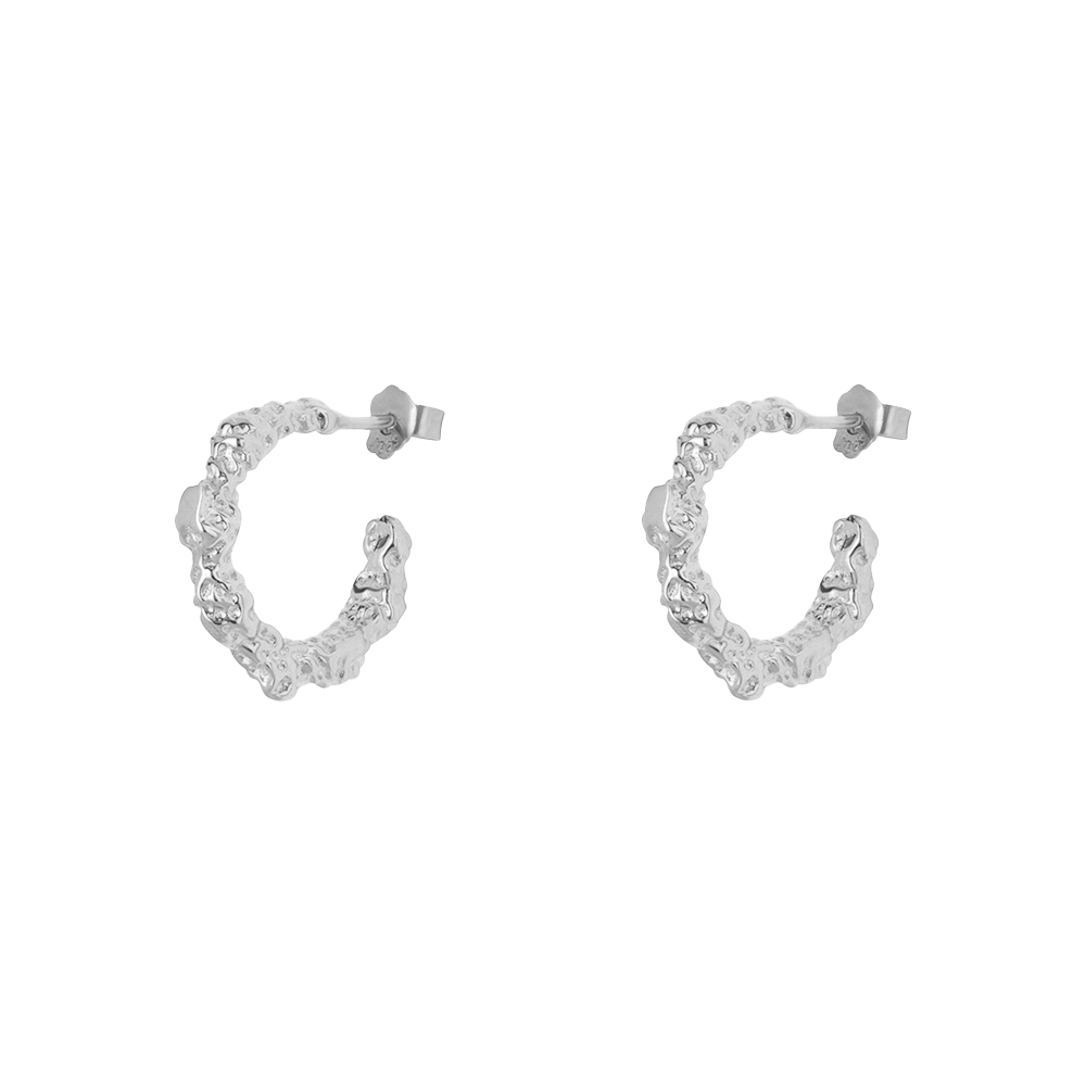 Oorbellen Popcorn - zilver