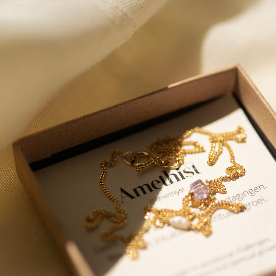 Elemental shortie Amethyst (geboortesteen Februari) |  Verguld en zilver