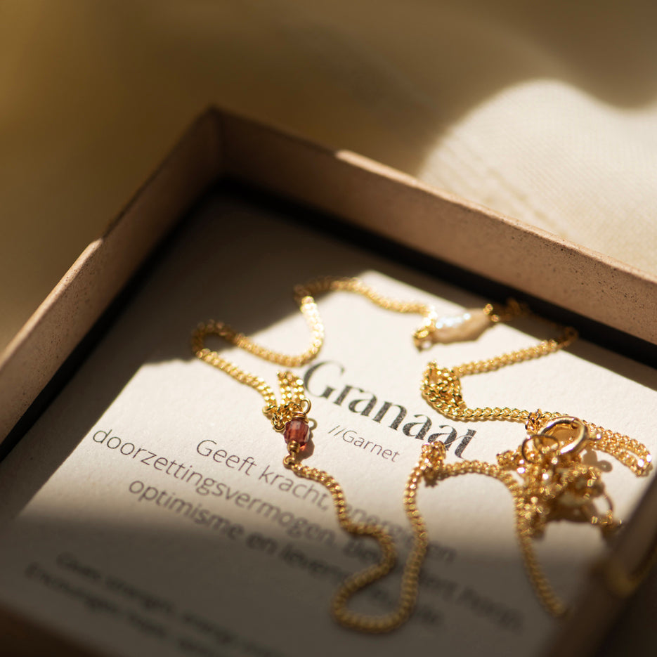 Elemental shortie - Granaat  |  Verguld en zilver